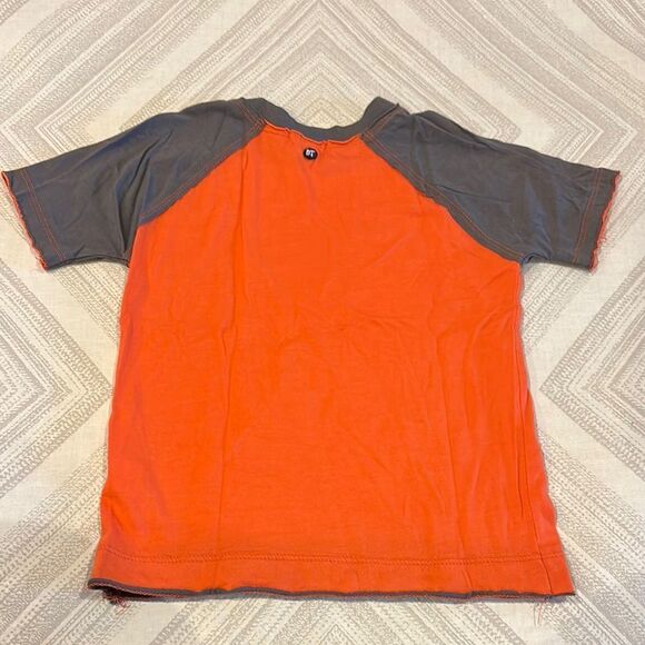 Daily Threads Boys Orange & Gray Distressed Hem Short Sleeve T-Shirt: Size 4 - Picture 6 of 6